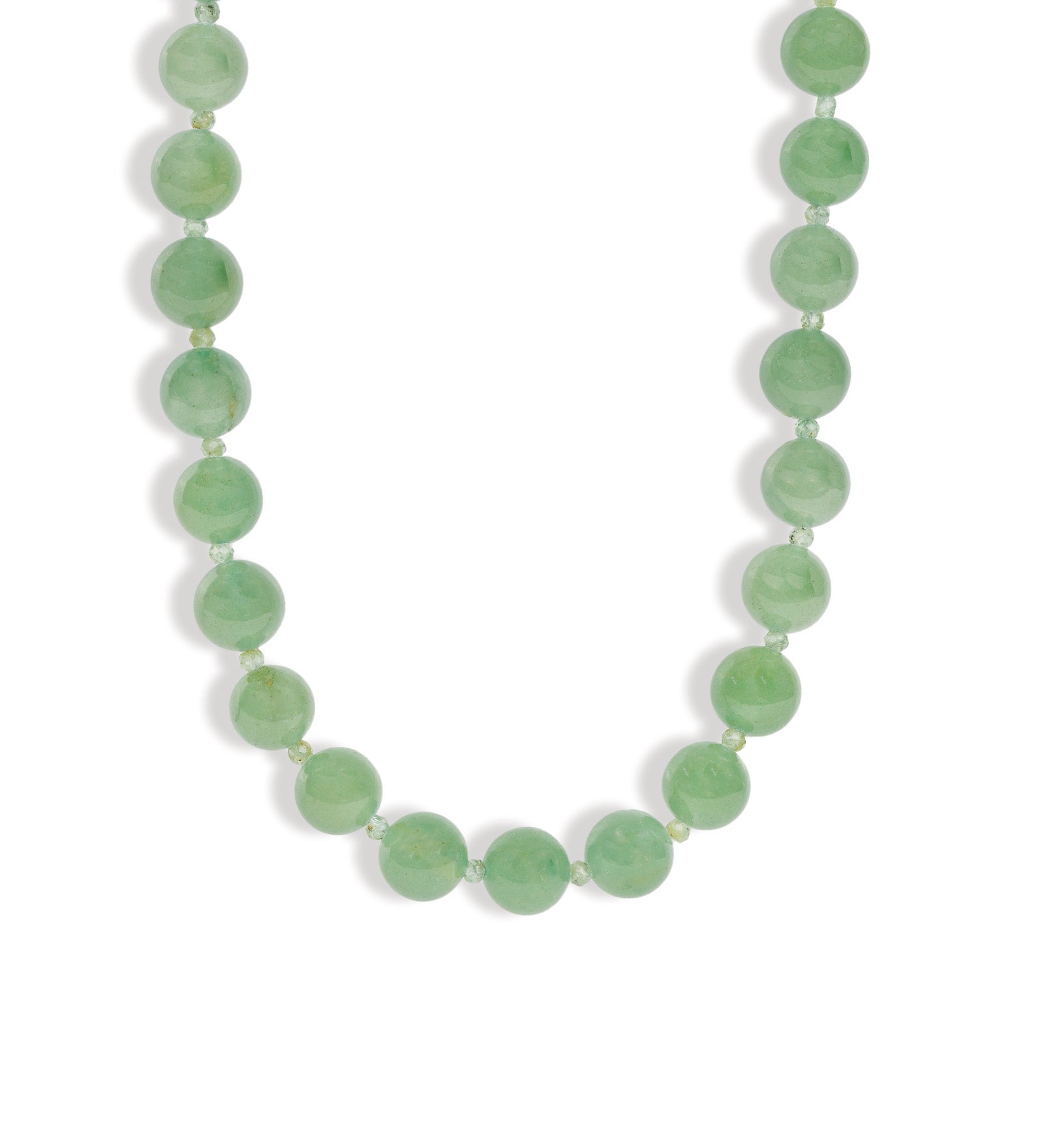 Lunita Luz-Mixed Shape Long Beaded Necklace | 10mm-Necklaces-Gold, Aventurine, Peridot-Blue Ruby Jewellery-Vancouver Canada