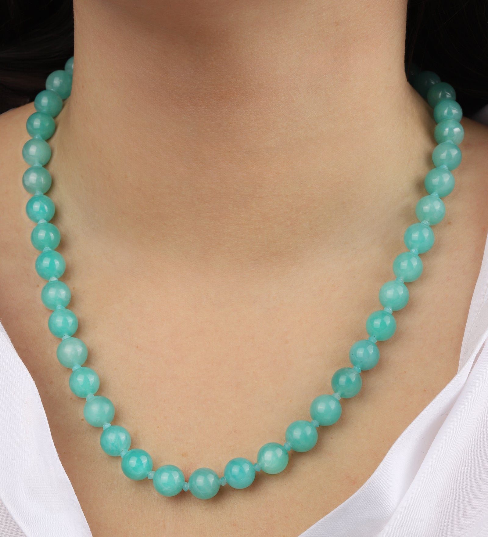 Lunita Luz-Mixed Shape Long Beaded Necklace | 10mm-Necklaces-Blue Ruby Jewellery-Vancouver Canada