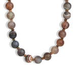 Lunita Luz-Mixed Shape Long Beaded Necklace | 10mm-Necklaces-Gold, Botswana Agate, Andalusite-Blue Ruby Jewellery-Vancouver Canada