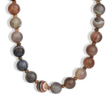 Lunita Luz-Mixed Shape Long Beaded Necklace | 10mm-Necklaces-Gold, Botswana Agate, Andalusite-Blue Ruby Jewellery-Vancouver Canada