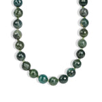 Lunita Luz-Faceted Mixed Shape Long Beaded Necklace | 10mm-Necklaces-Gold, Moss Agate-Blue Ruby Jewellery-Vancouver Canada