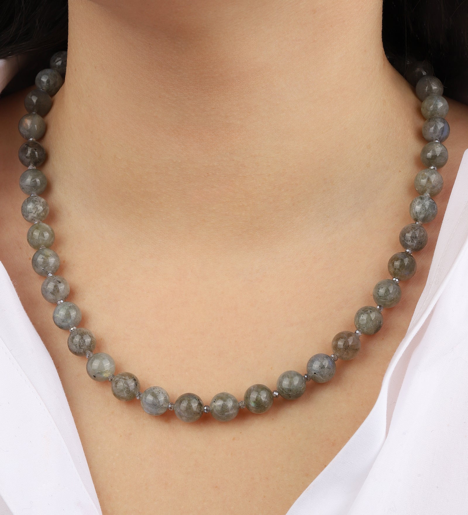 Lunita Luz-Mixed Shape Long Beaded Necklace | 10mm-Necklaces-Blue Ruby Jewellery-Vancouver Canada