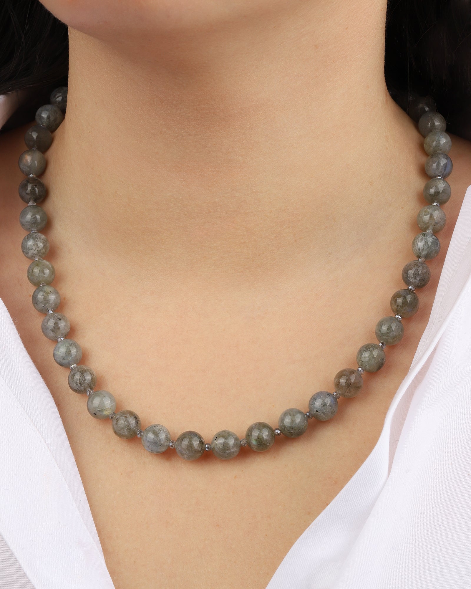 Lunita Luz-Mixed Shape Long Beaded Necklace | 10mm-Necklaces-Blue Ruby Jewellery-Vancouver Canada