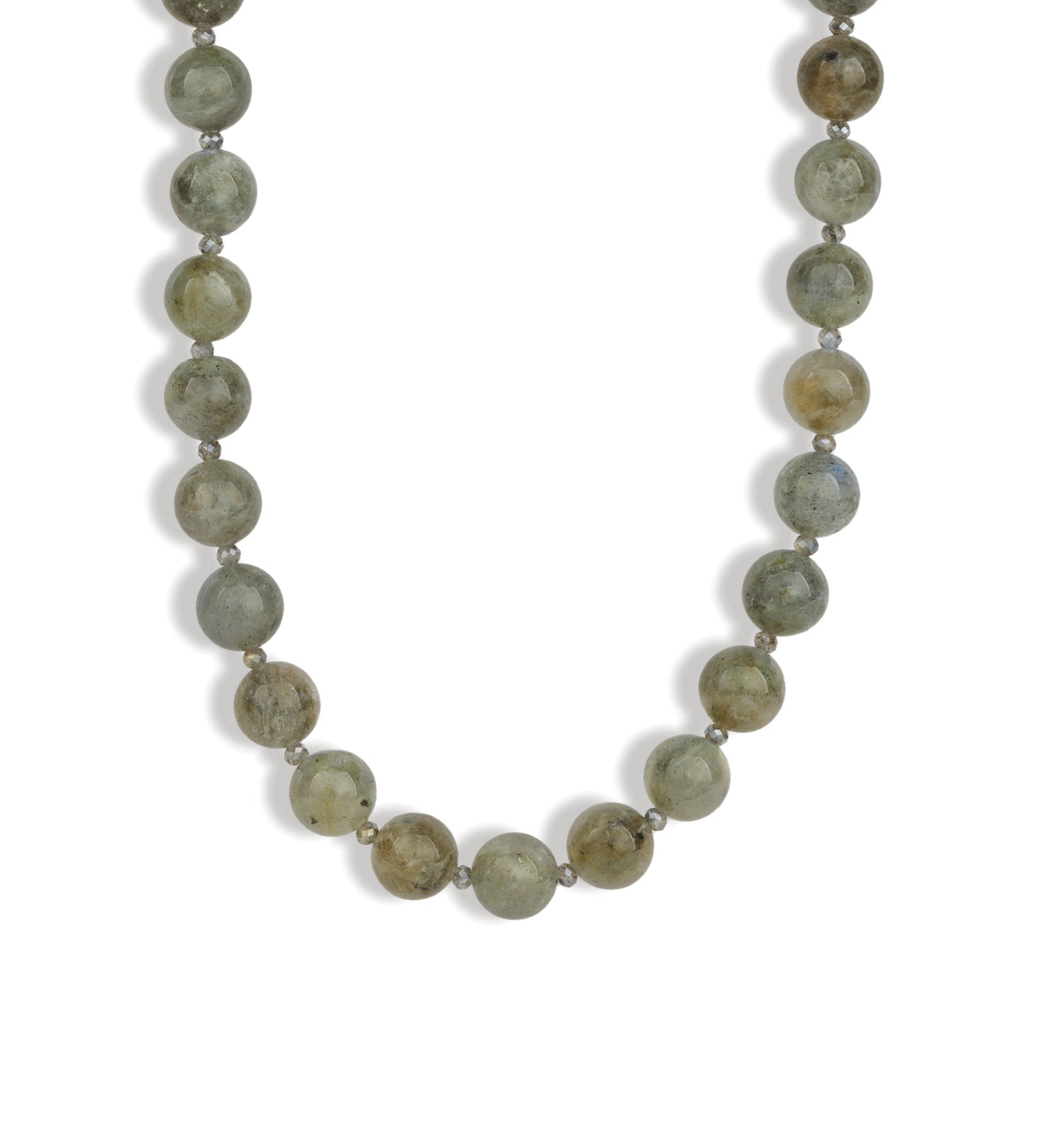 Lunita Luz-Mixed Shape Long Beaded Necklace | 10mm-Necklaces-Gold, Grey Labradorite, Labradorite-Blue Ruby Jewellery-Vancouver Canada