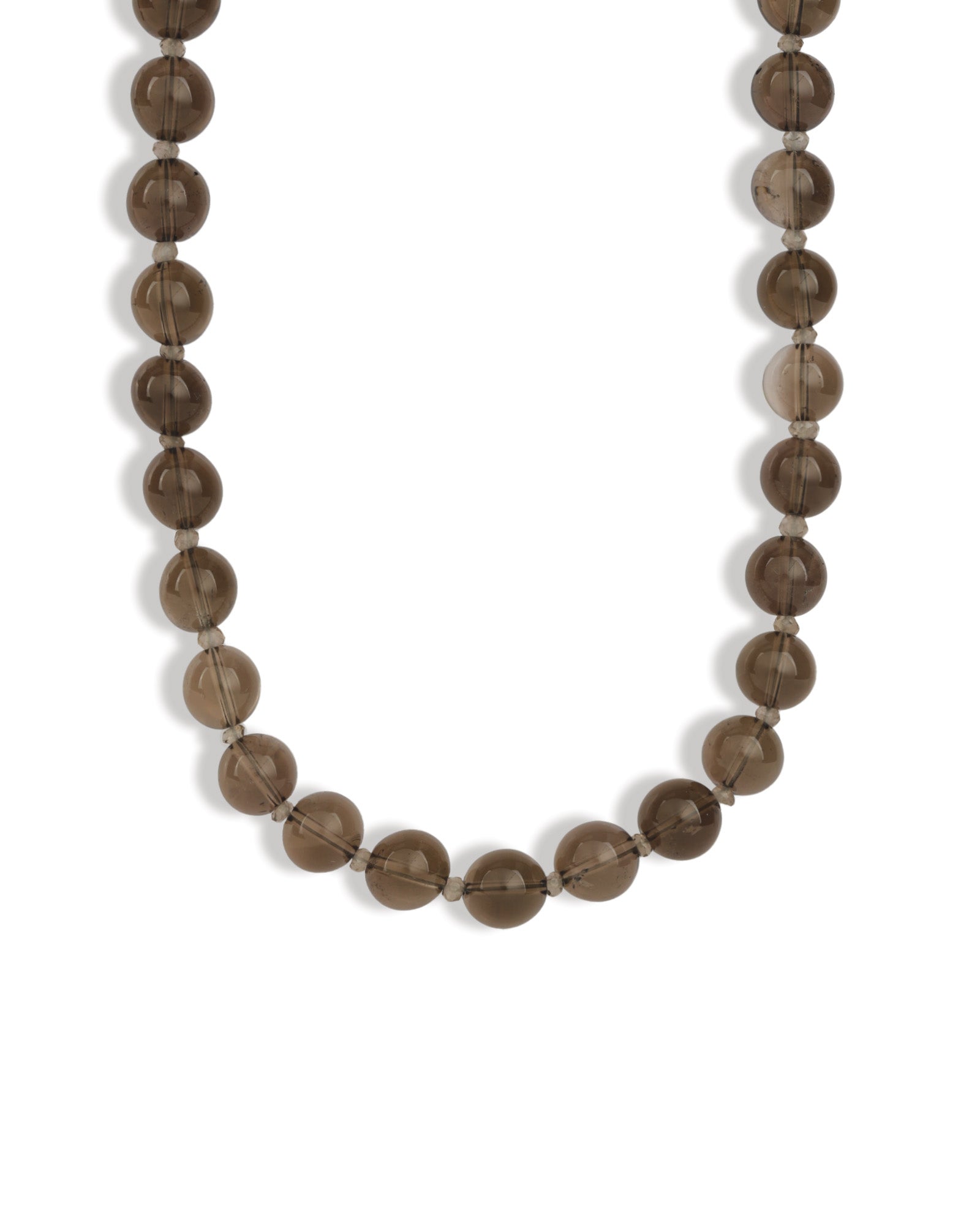 Lunita Luz-Mixed Shape Long Beaded Necklace | 10mm-Necklaces-Silver, Smoky Quartz-Blue Ruby Jewellery-Vancouver Canada