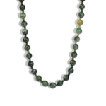Lunita Luz-Faceted Mixed Shape Extra Long Beaded Necklace | 8mm-Necklaces-Gold, Moss Agate-Blue Ruby Jewellery-Vancouver Canada