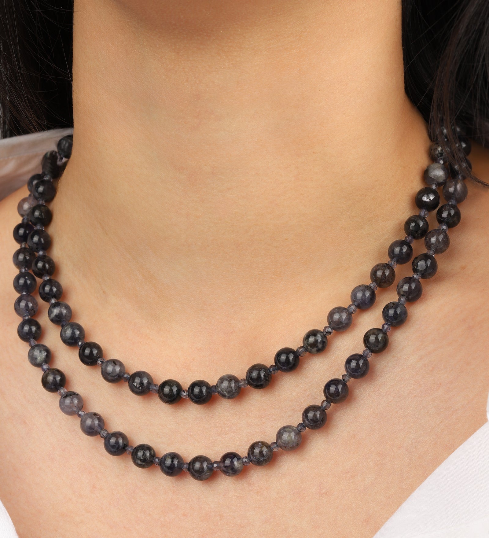 Lunita Luz-Mixed Shape Extra Long Beaded Necklace | 8mm-Necklaces-Blue Ruby Jewellery-Vancouver Canada