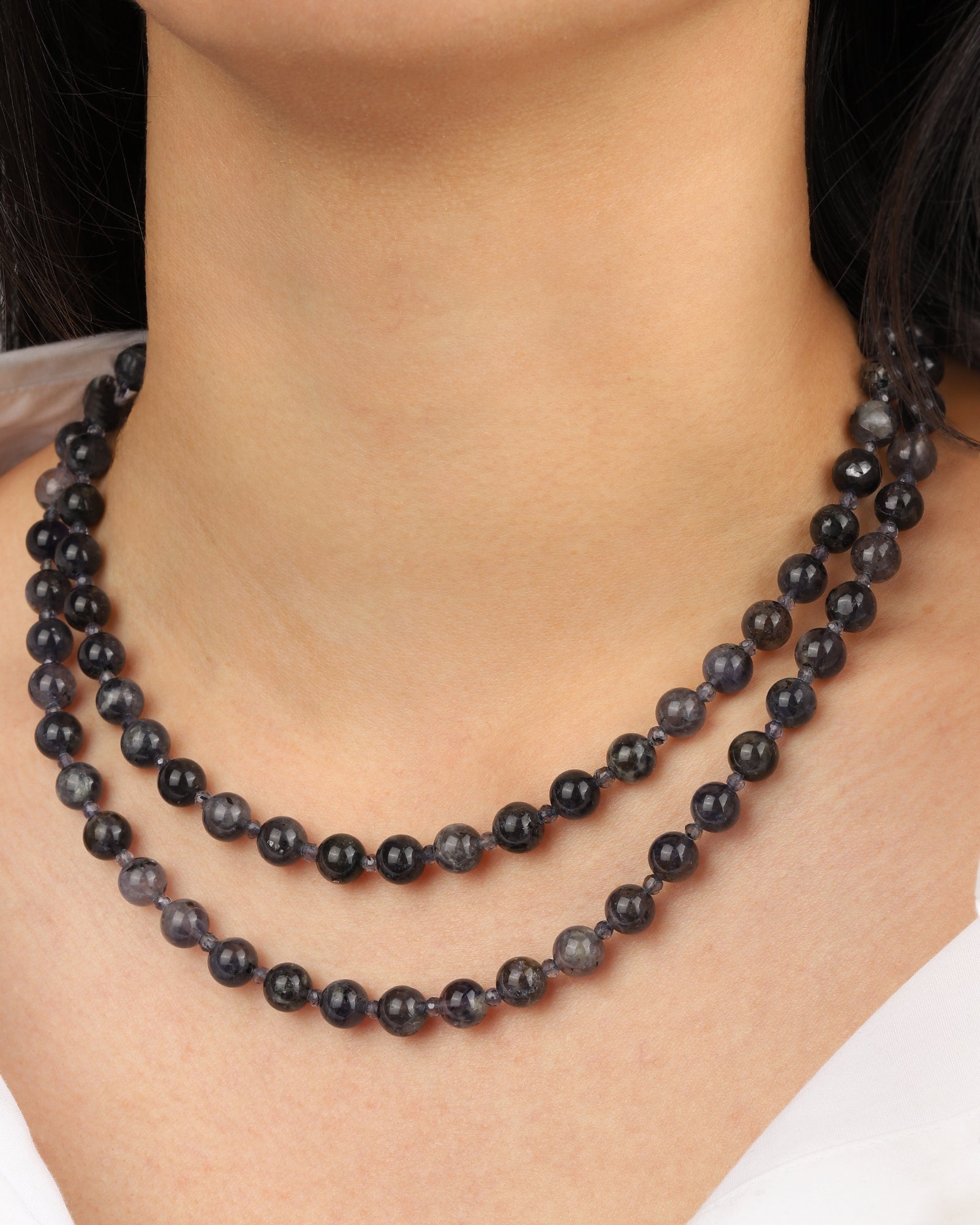 Lunita Luz-Mixed Shape Extra Long Beaded Necklace | 8mm-Necklaces-Blue Ruby Jewellery-Vancouver Canada