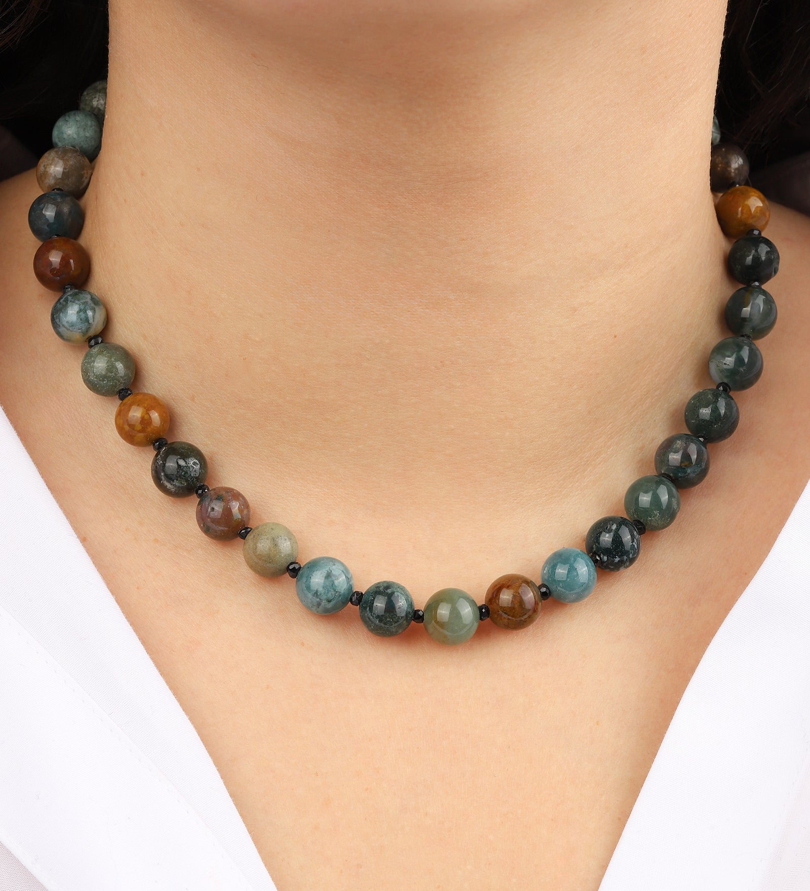 Lunita Luz-Mixed Shape Beaded Necklace | 10mm-Necklaces-Blue Ruby Jewellery-Vancouver Canada