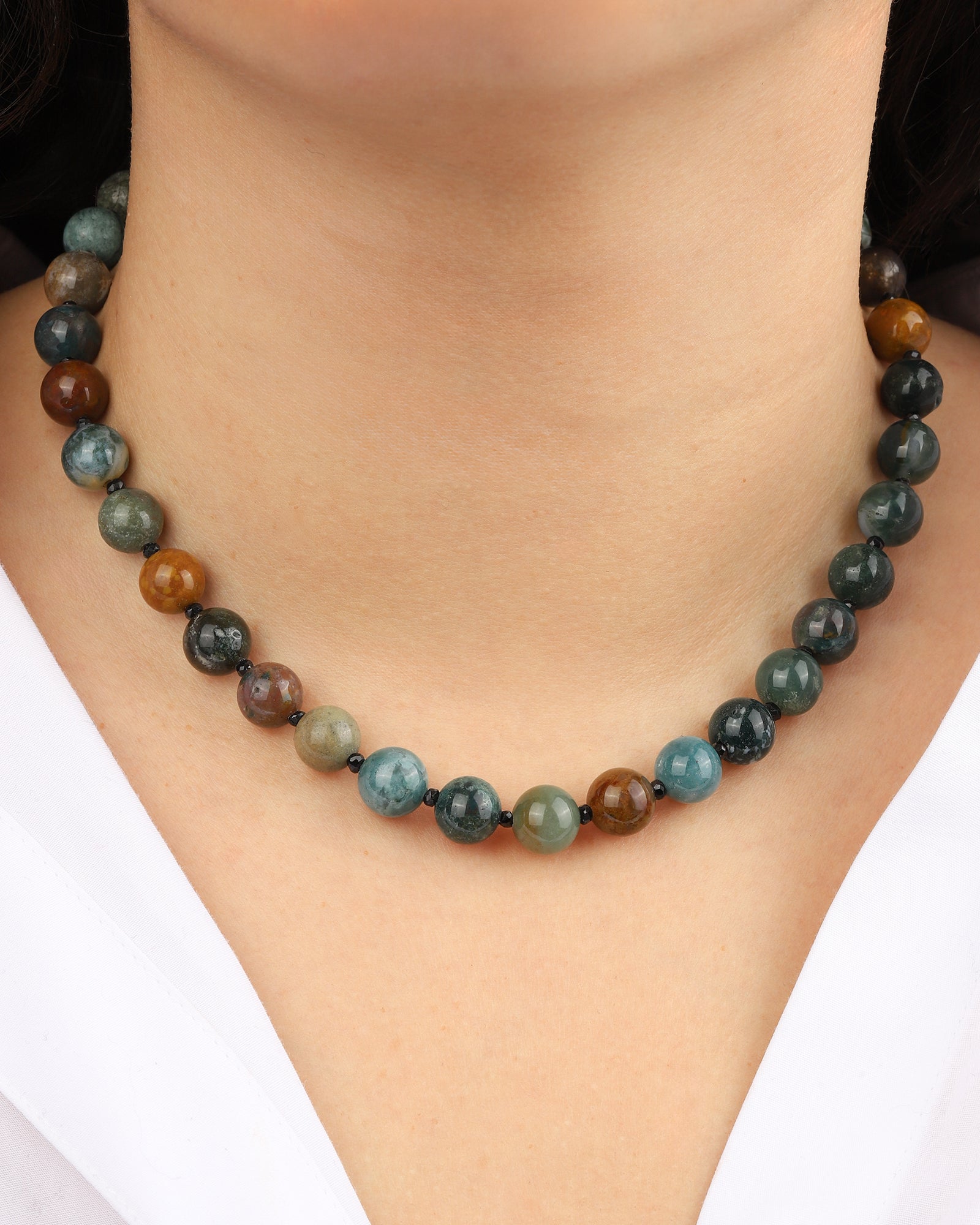 Lunita Luz-Mixed Shape Beaded Necklace | 10mm-Necklaces-Blue Ruby Jewellery-Vancouver Canada