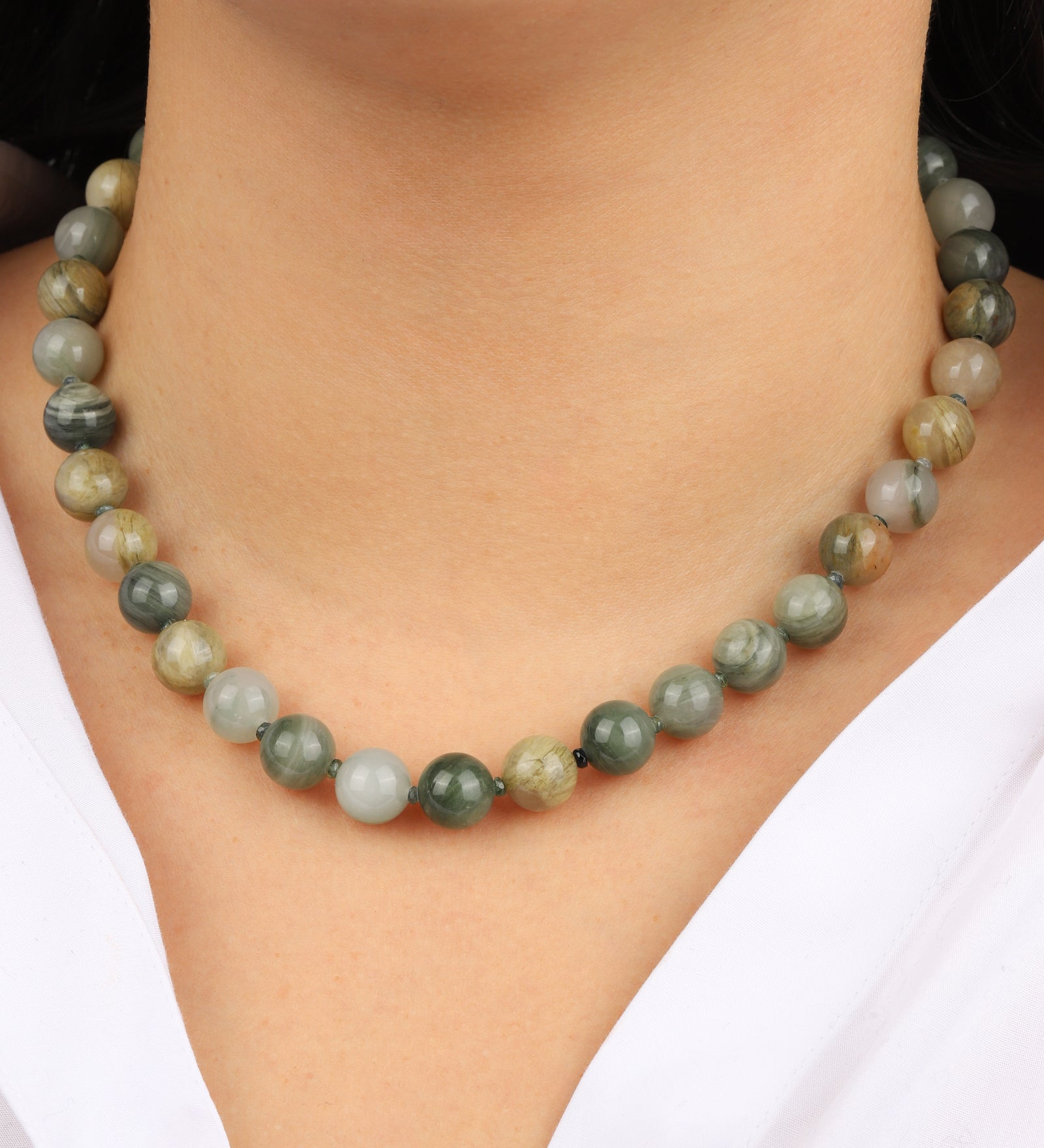 Lunita Luz-Mixed Shape Beaded Necklace | 10mm-Necklaces-Blue Ruby Jewellery-Vancouver Canada