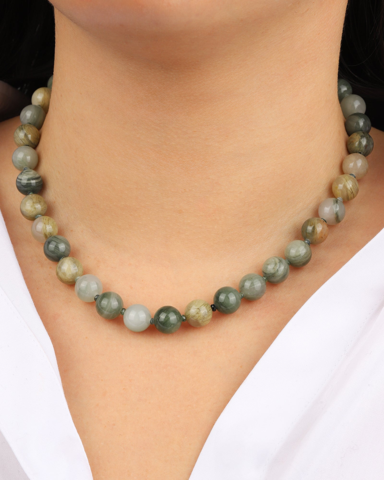 Lunita Luz-Mixed Shape Beaded Necklace | 10mm-Necklaces-Blue Ruby Jewellery-Vancouver Canada