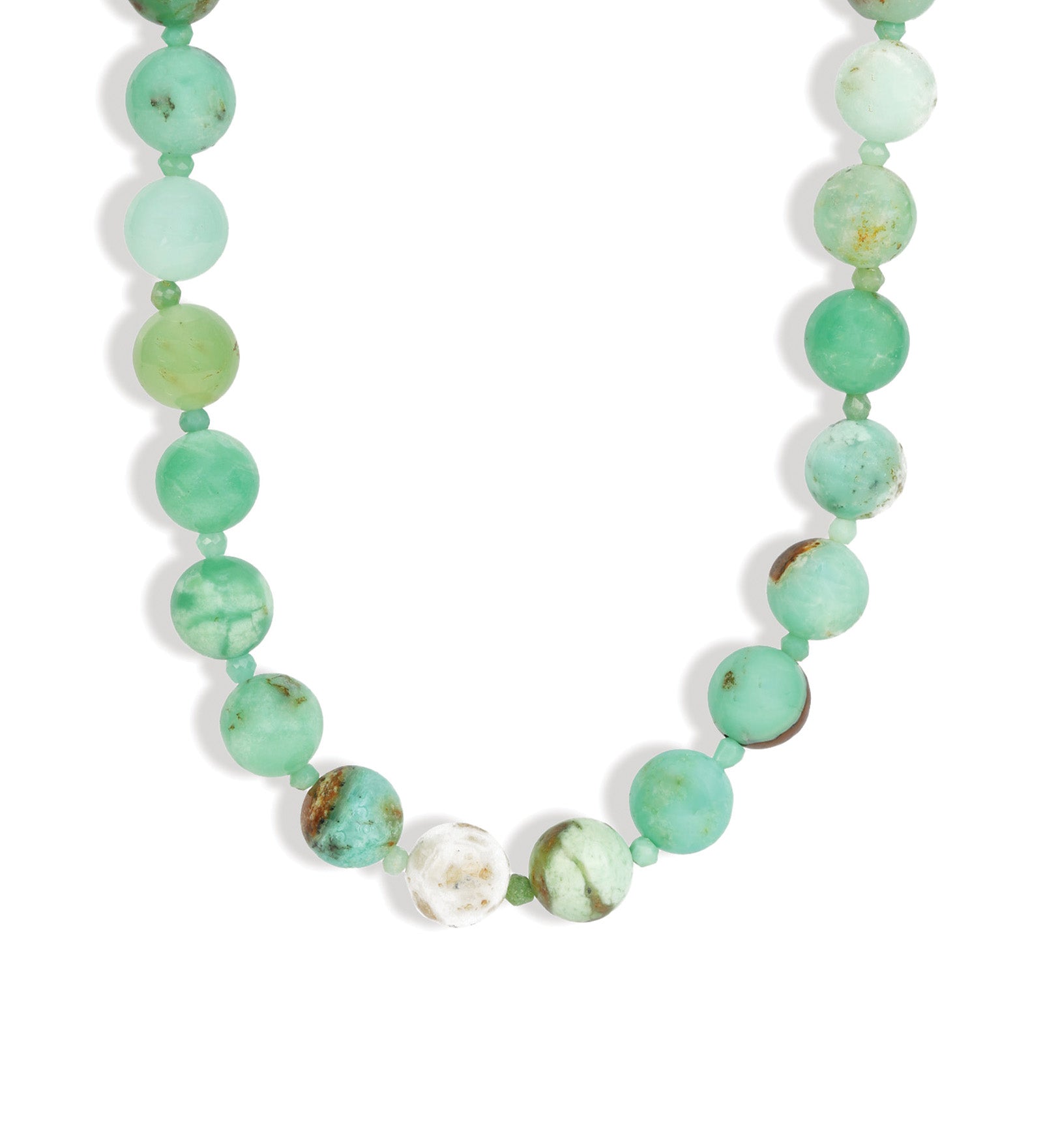 Lunita Luz-Mixed Shape Beaded Necklace | 10mm-Necklaces-Silver, Chrysoprase-Blue Ruby Jewellery-Vancouver Canada