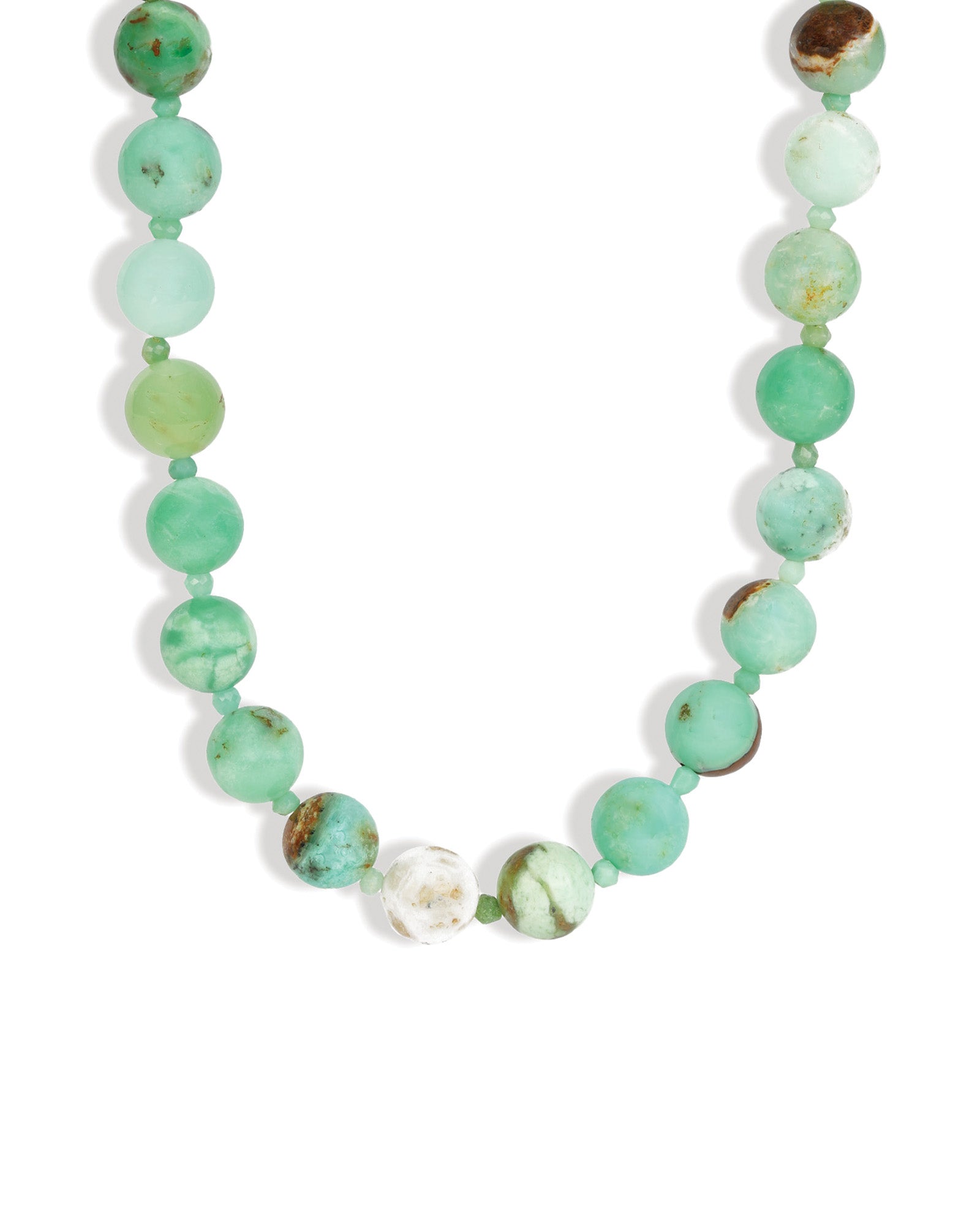 Lunita Luz-Mixed Shape Beaded Necklace | 10mm-Necklaces-Silver, Chrysoprase-Blue Ruby Jewellery-Vancouver Canada