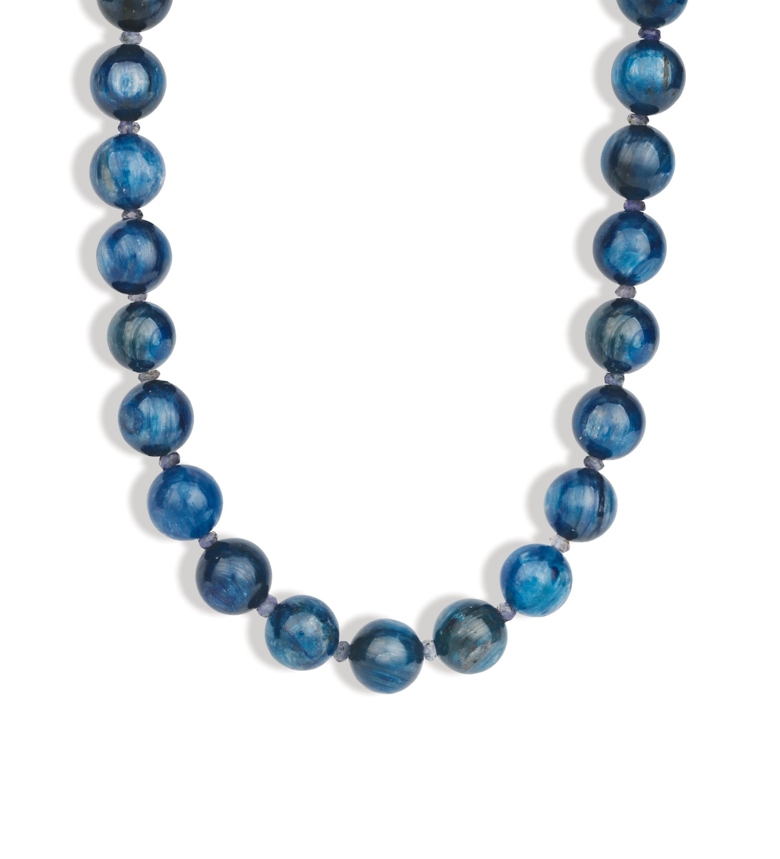 Lunita Luz-Mixed Shape Beaded Necklace | 10mm-Necklaces-Gold, Kyanite, Iolite-Blue Ruby Jewellery-Vancouver Canada