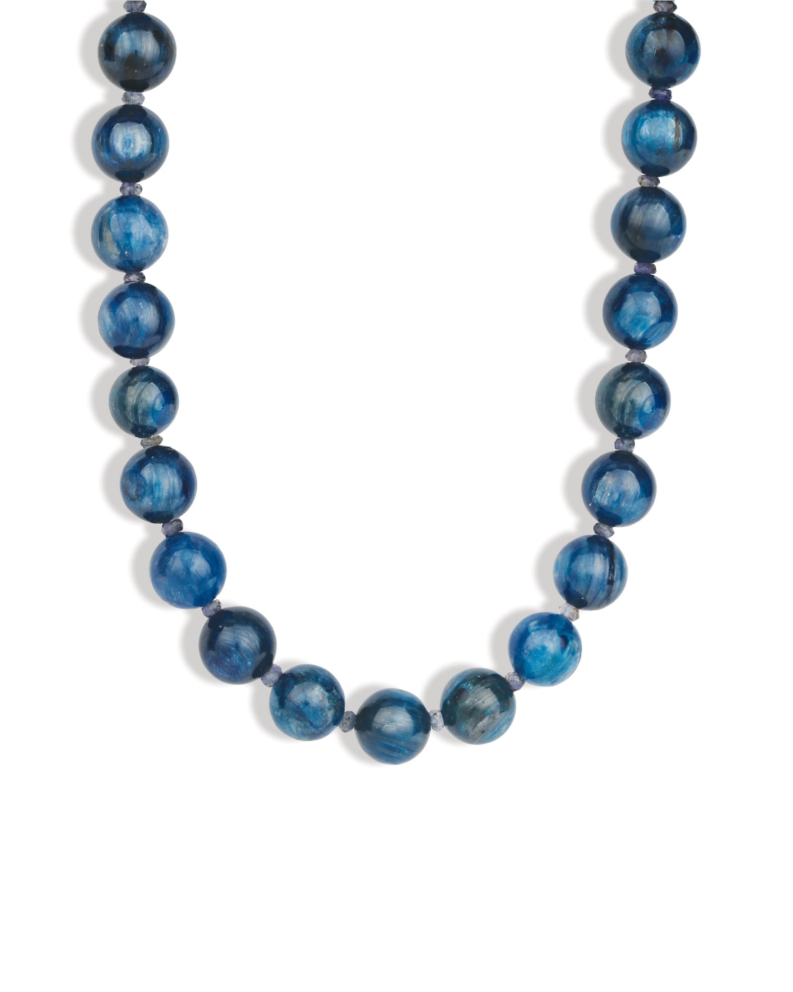 Lunita Luz-Mixed Shape Beaded Necklace | 10mm-Necklaces-Gold, Kyanite, Iolite-Blue Ruby Jewellery-Vancouver Canada