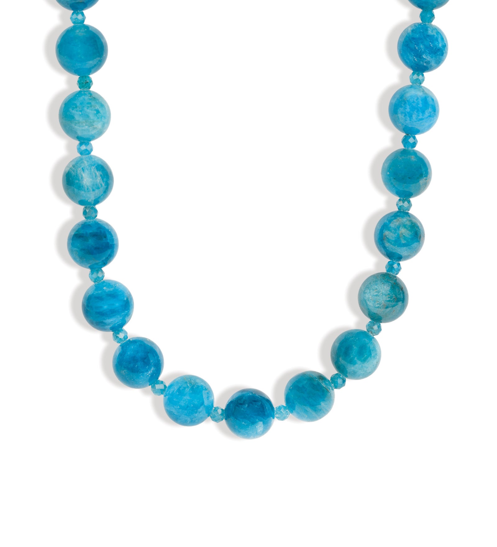 Lunita Luz-Mixed Shape Beaded Necklace | 10mm-Necklaces-Gold, Blue Apatite, Apatite-Blue Ruby Jewellery-Vancouver Canada