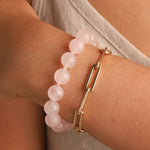 Lunita Luz-Rose Quartz Beaded Bracelet | 10mm-Bracelets-Blue Ruby Jewellery-Vancouver Canada