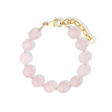 Lunita Luz-Rose Quartz Beaded Bracelet | 10mm-Bracelets-14k Gold Plated, Rose Quartz, Peach Moonstone-Blue Ruby Jewellery-Vancouver Canada