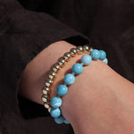 Lunita Luz-Blue Larimar Beaded Bracelet | 10mm-Bracelets-Blue Ruby Jewellery-Vancouver Canada