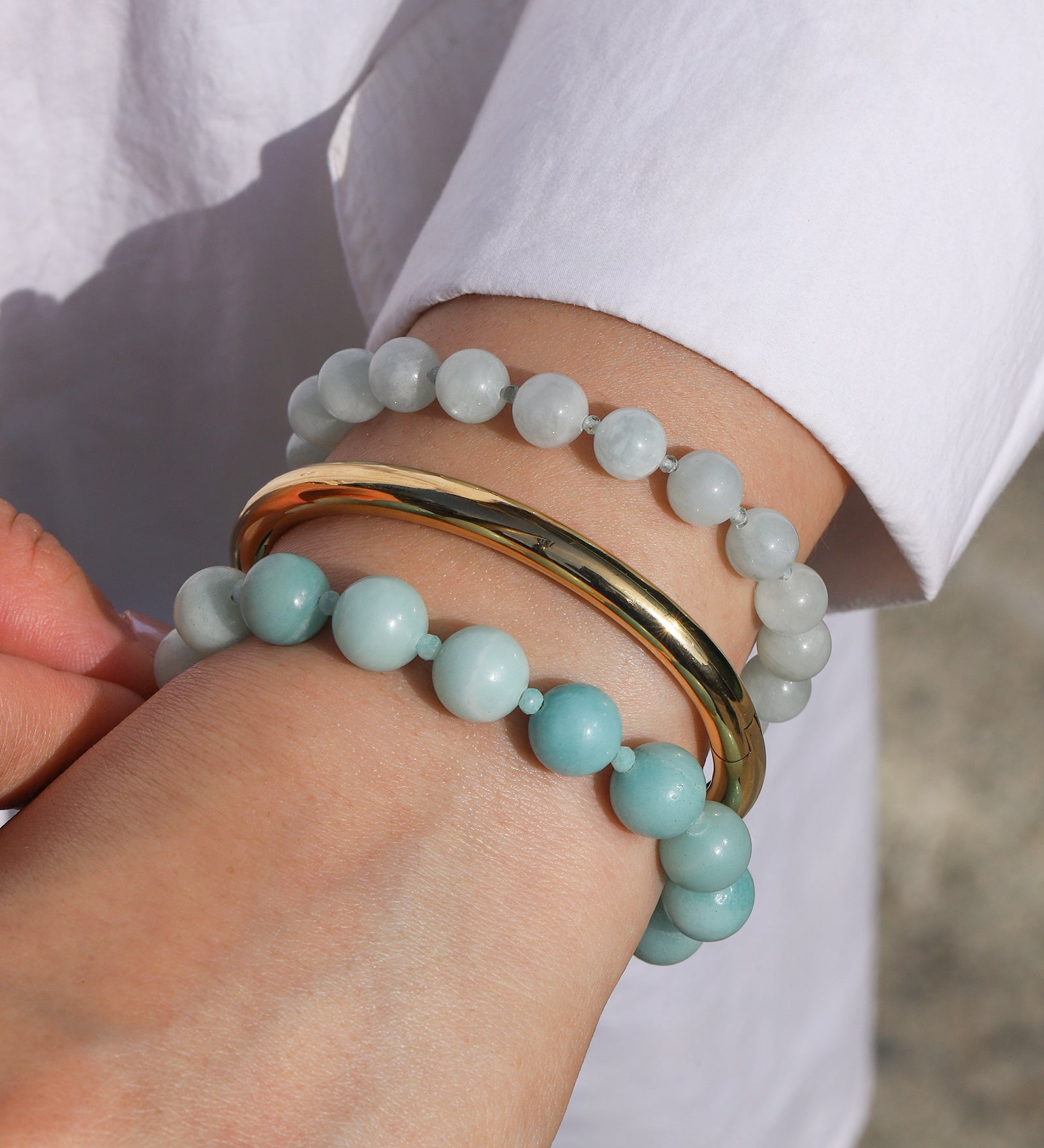 Lunita Luz-Blue Amazonite Beaded Bracelet | 10mm-Bracelets-Blue Ruby Jewellery-Vancouver Canada