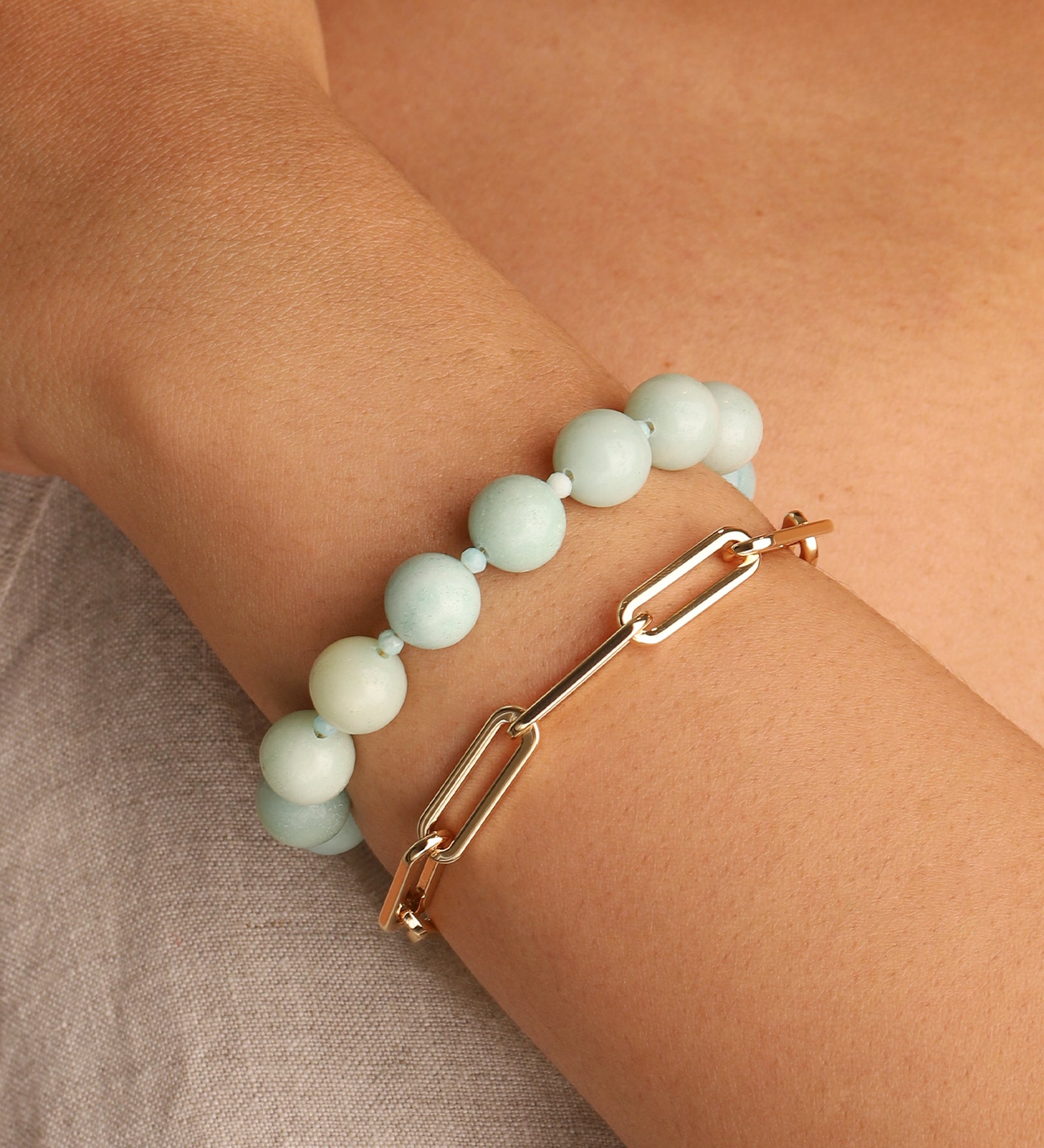 Lunita Luz-Blue Amazonite Beaded Bracelet | 10mm-Bracelets-Blue Ruby Jewellery-Vancouver Canada