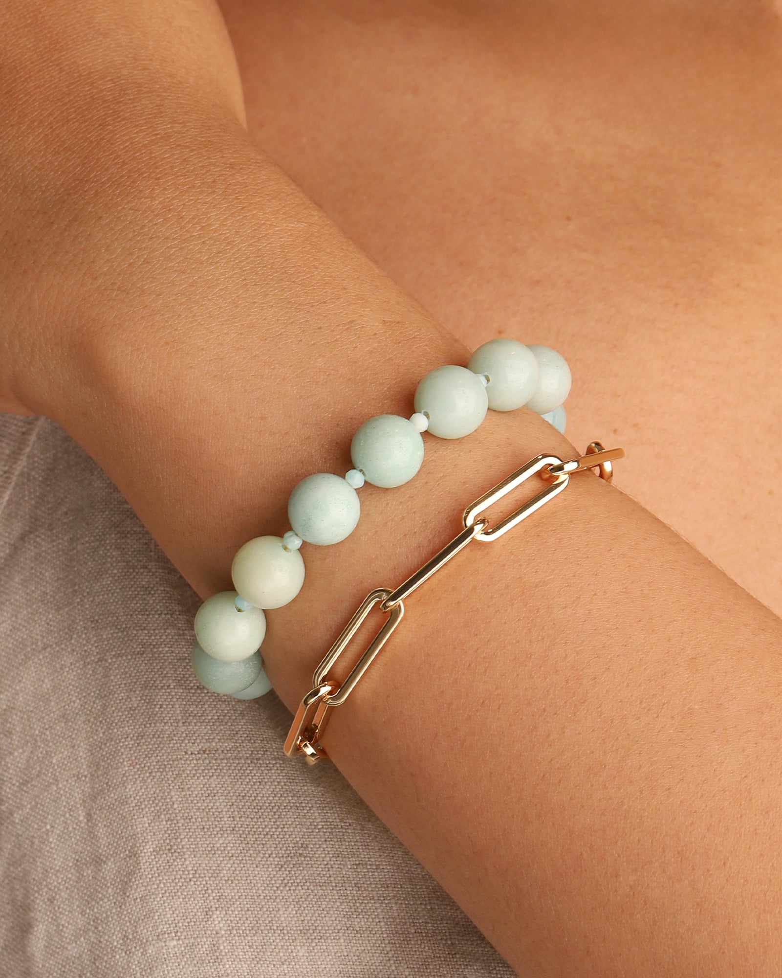 Lunita Luz-Blue Amazonite Beaded Bracelet | 10mm-Bracelets-Blue Ruby Jewellery-Vancouver Canada