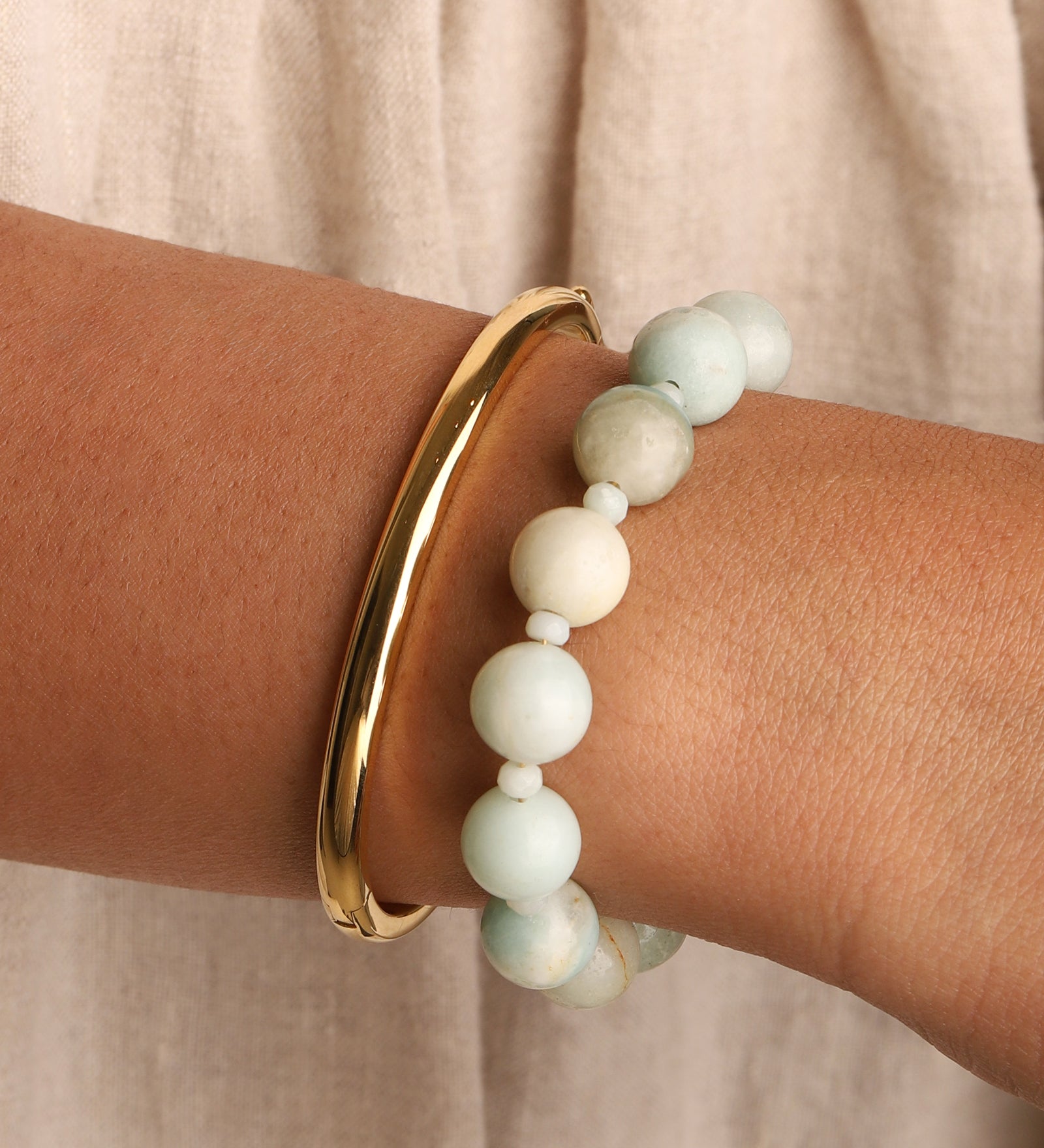 Lunita Luz-Amazonite Beaded Bracelet | 10mm-Bracelets-Blue Ruby Jewellery-Vancouver Canada