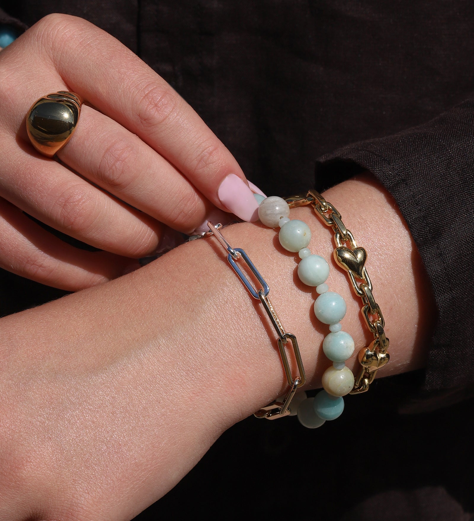 Lunita Luz-Amazonite Beaded Bracelet | 10mm-Bracelets-Blue Ruby Jewellery-Vancouver Canada