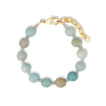 Amazonite Beaded Bracelet | 10mm 14k Gold Plated, Amazonite