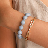 Lunita Luz-Angelite Beaded Bracelet | 10mm-Bracelets-Blue Ruby Jewellery-Vancouver Canada