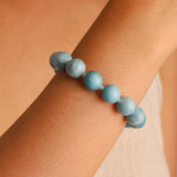 Lunita Luz-Larimar Beaded Bracelet | 12mm-Bracelets-Blue Ruby Jewellery-Vancouver Canada