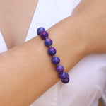 Lunita Luz-Sugilite Beaded Bracelet | 12mm-Bracelets-Blue Ruby Jewellery-Vancouver Canada