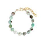 Chrysoprase Beaded Bracelet | 8mm 14k Gold Plated, Chrysoprase