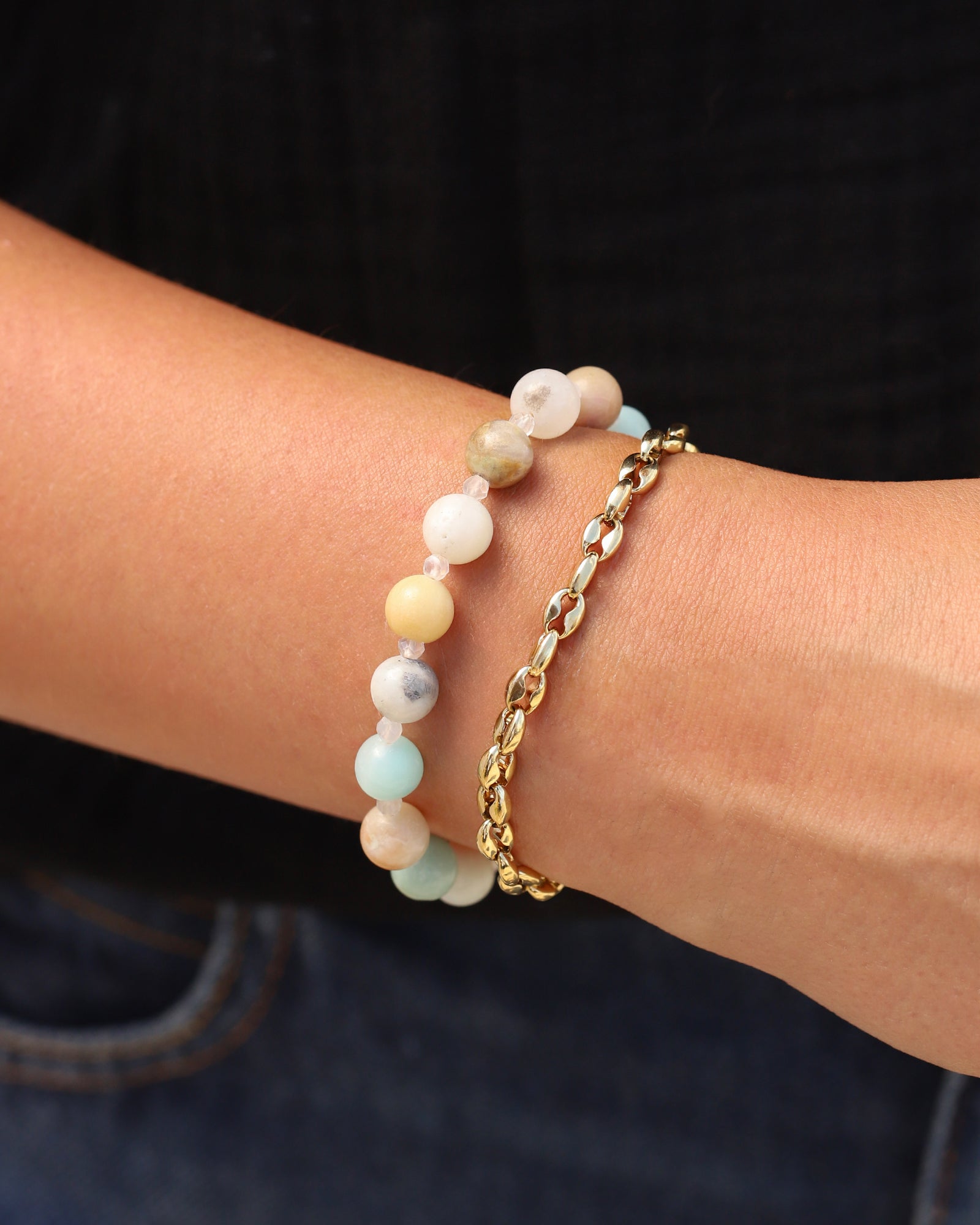 Lunita Luz-Multi Amazonite Beaded Bracelet | 8mm-Bracelets-Blue Ruby Jewellery-Vancouver Canada