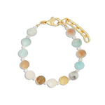 Amazonite & Moonstone Beaded Bracelet | 8mm 14k Gold Plated, Amazonite, Moonstone