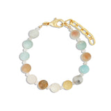 Amazonite & Moonstone Beaded Bracelet | 8mm 14k Gold Plated, Amazonite, Moonstone