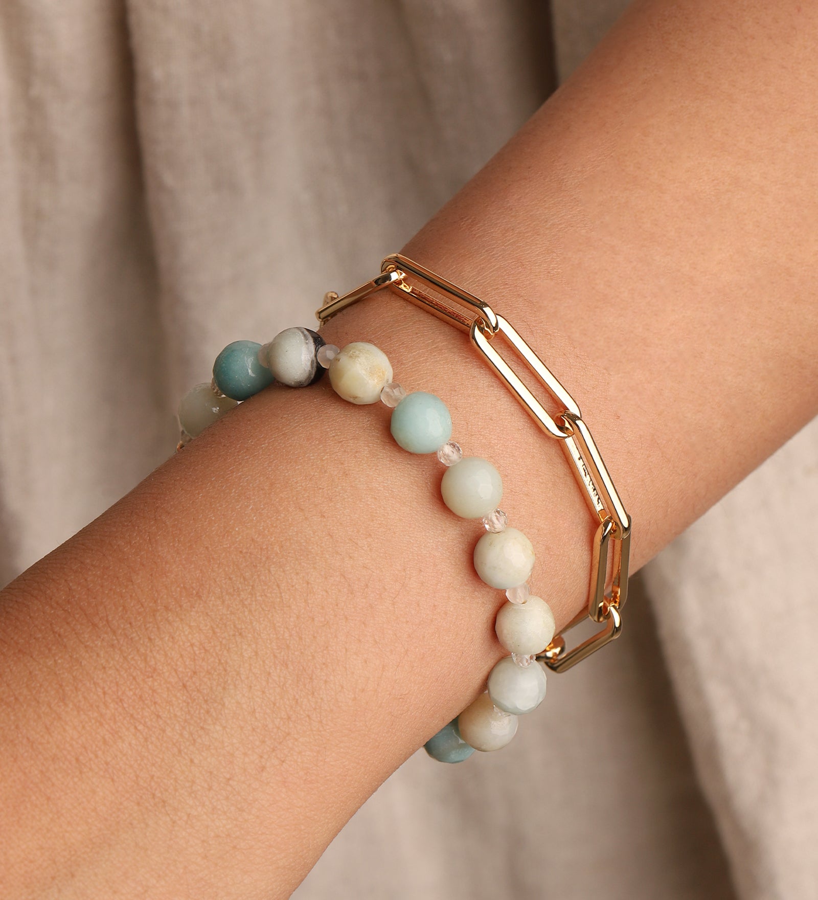 Lunita Luz-Multi Amazonite Faceted Beaded Bracelet | 8mm-Bracelets-Blue Ruby Jewellery-Vancouver Canada
