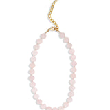 Mixed Shape Beaded Necklace | 10mm 14k Gold Plated, Rose Quartz, Peach Moonstone