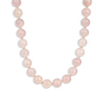 Mixed Shape Beaded Necklace | 10mm 14k Gold Plated, Rose Quartz, Peach Moonstone