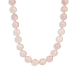Mixed Shape Beaded Necklace | 10mm 14k Gold Plated, Rose Quartz, Peach Moonstone