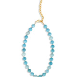 Mixed Shape Beaded Necklace | 10mm 14k Gold Plated, Sky Blue Larimar, Grandiderite
