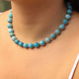 Lunita Luz-Larimar Beaded Necklace | 10mm-Necklaces-Blue Ruby Jewellery-Vancouver Canada