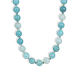 Mixed Shape Beaded Necklace | 10mm 14k Gold Plated, Sky Blue Larimar, Grandiderite