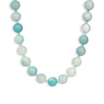 Mixed Shape Beaded Necklace | 10mm 14k Gold Plated, Blue Amazonite, Amazonite