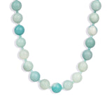 Mixed Shape Beaded Necklace | 10mm 14k Gold Plated, Blue Amazonite, Amazonite