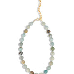 Mixed Shape Beaded Necklace | 10mm 14k Gold Plated, Amazonite