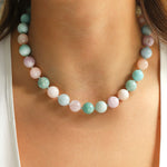 Lunita Luz-Cotton Candy Chunky Beaded Necklace | 12mm-Necklaces-Blue Ruby Jewellery-Vancouver Canada