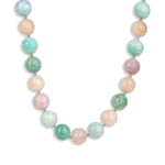 Mixed Shape Chunky Stone Necklace | 12mm 14k Gold Plated, Cotton Candy Mix