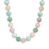 Mixed Shape Chunky Stone Necklace | 12mm 14k Gold Plated, Cotton Candy Mix